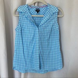 Talbots Tattersall Plaid Check Sleeveless Shirt